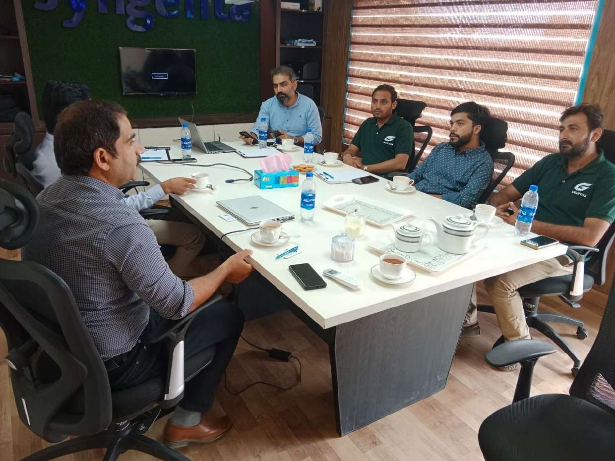 Business meeting at an agricultural company office